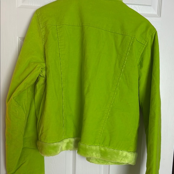 Milly Neon Green Faux Fur Jacket - Picture 4 of 4
